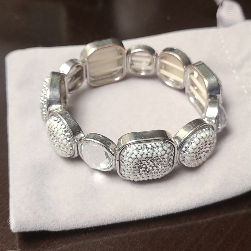 Women's Trendy Stretch Druzzy Stone Bangle Bracelet (Resin Stone)